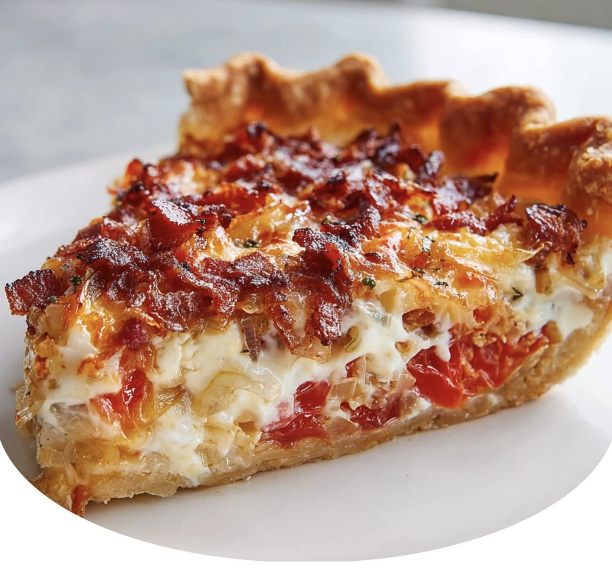 Bacon Onion Tomato Pie