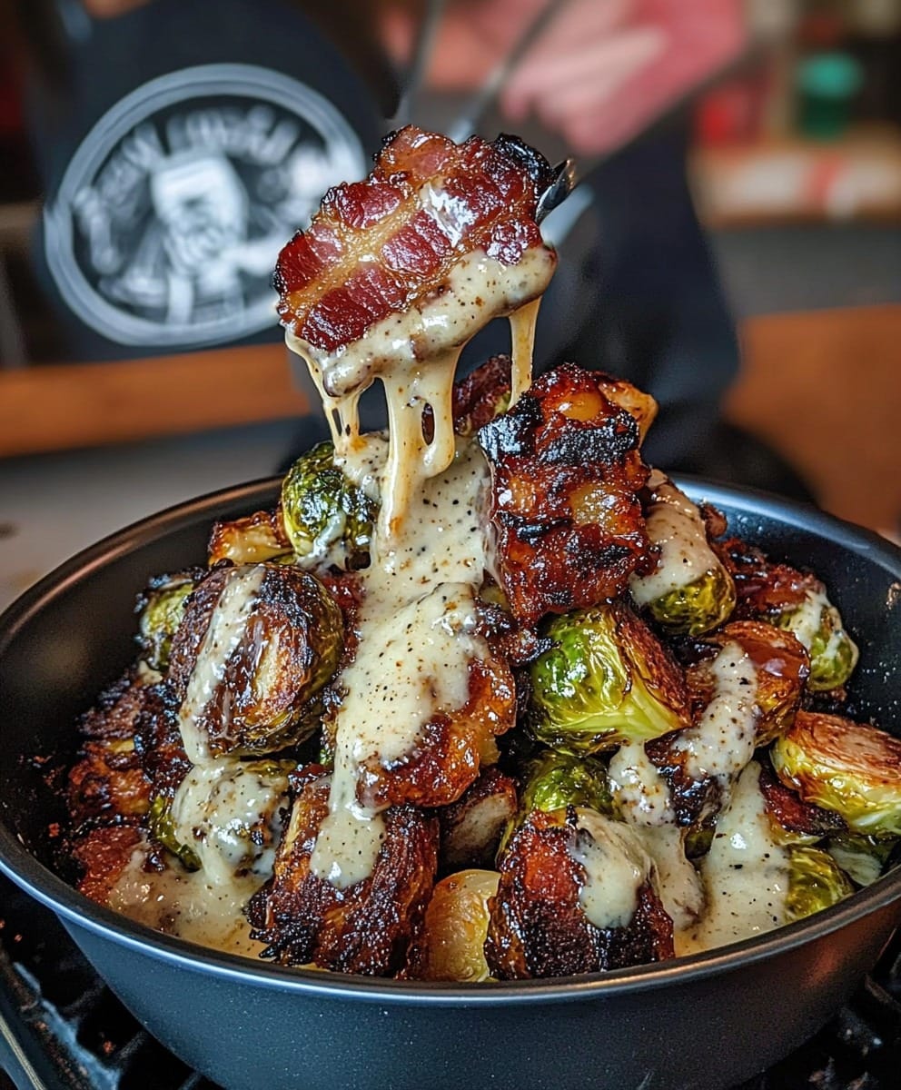 Honey Glazed Roasted Brussels Sprouts with Bacon