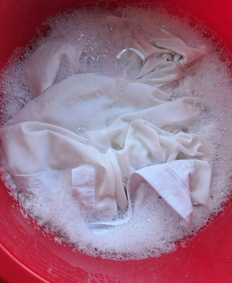 For washing white clothes, add