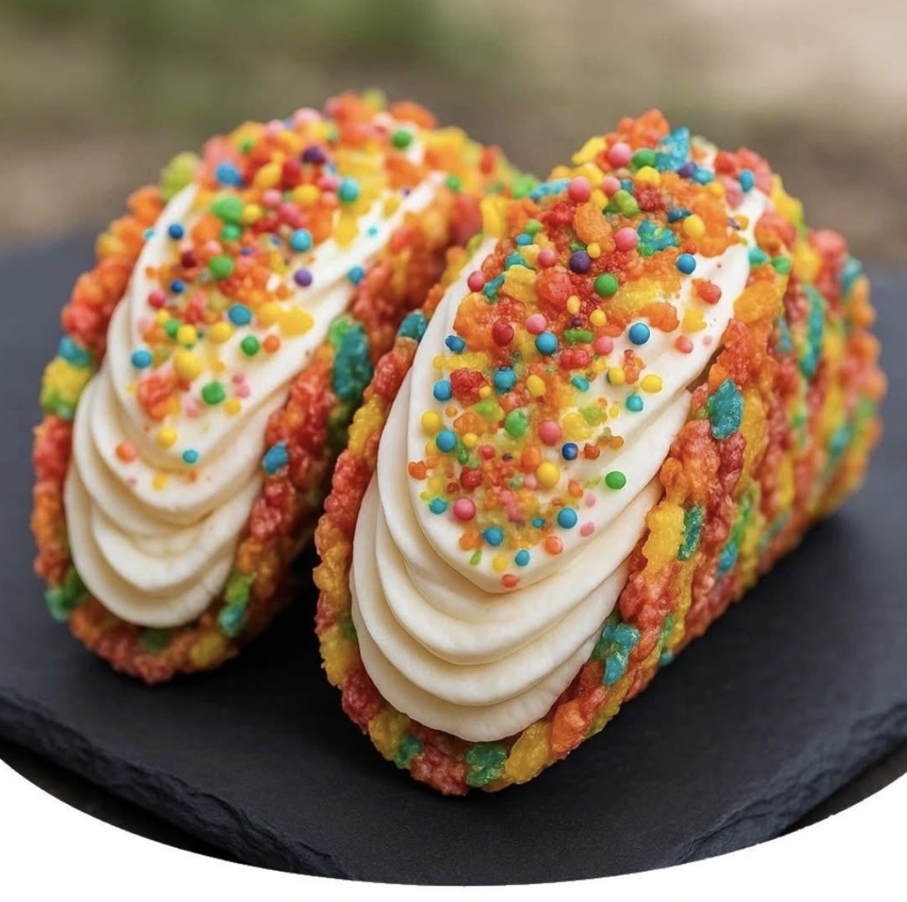 ruity Pebbles Cheesecake Tacos