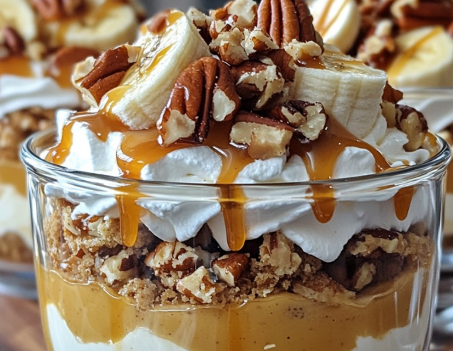 CARAMEL PECAN BANANA PUDDING CUPS These cups are the