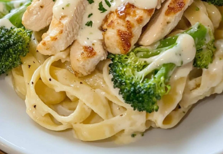 Creamy Chicken Alfredo with Broccoli & Fettuccine