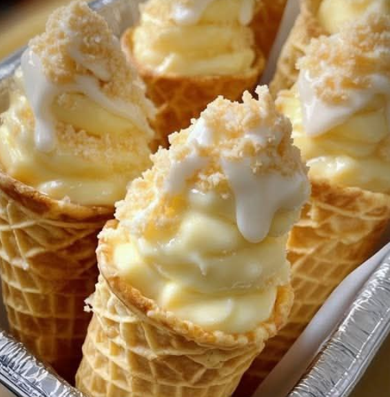 Banana Pudding Cheesecake Cones Recipe