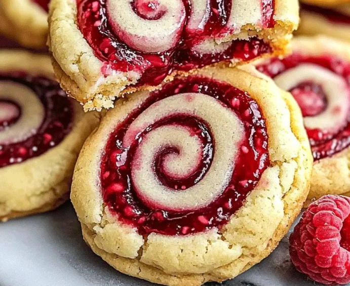 Easy Raspberry Swirl Shortbread Cookies