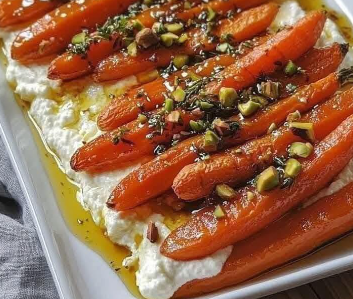 Roasted Carrots with Whipped Ricotta and Hot Honey
