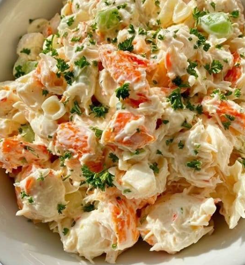 Creamy Seafood Salad with Imitation Crab