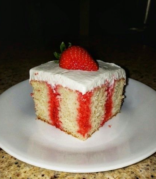 Classic Strawberry Jell-O Poke Cake